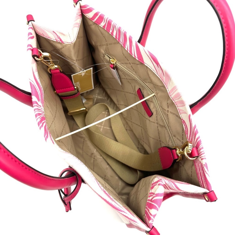Michael Kors Medium Mirella Tote Bag Electric Pink Multi Leather - Picture 9 of 11